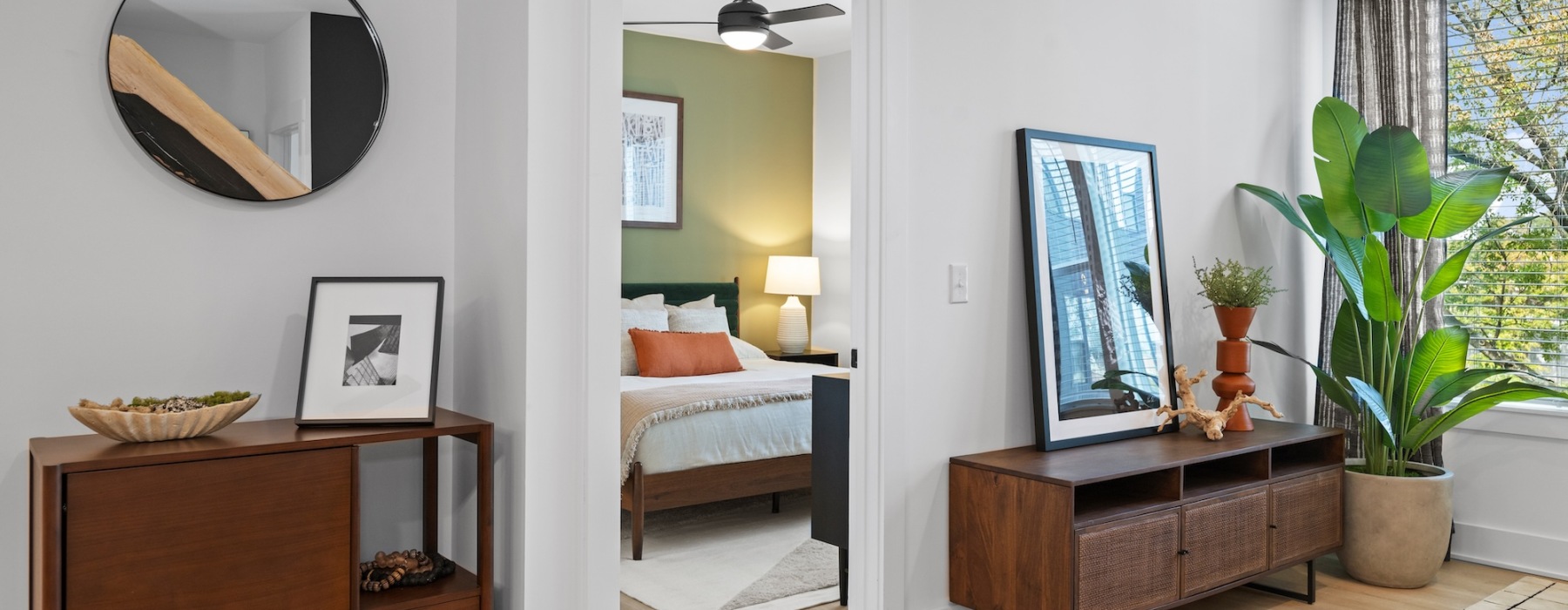 modern art and bright interiors